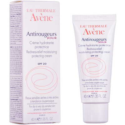 Крем для лица Avene Antirougeurs SPF20 дневной увлажняющий для сухой и очень сухой кожи склонной к куперозу, 40 мл