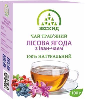 Чай травяной Бескид Лесная ягода с Иван-Чаем, 100 г