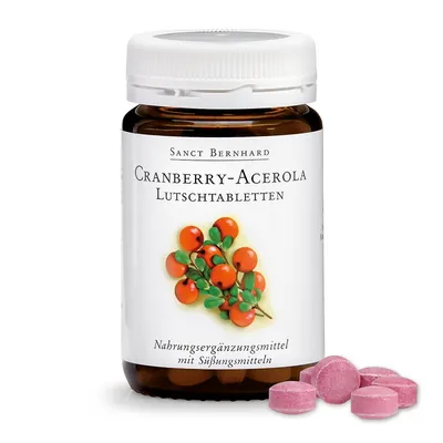 Журавлина та Ацерола Sanct Bernhard Cranberry-Acerola, 90 таблеток жув.
