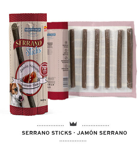 Лакомство для собак Mediterranean Natural Serrano sticks палочки для собак с хамоном, 16 штук