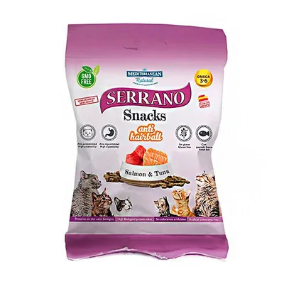 Ласощі для собак Mediterranean Natural Serrano Snacks з лососем і тунцем, 100 г