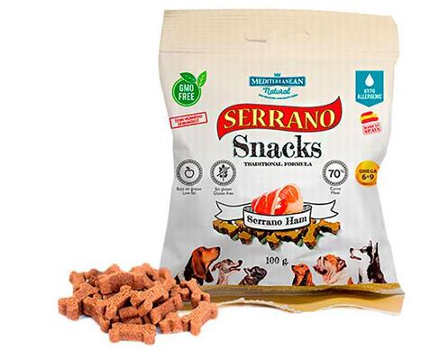 Ласощі для собак Mediterranean Natural Serrano Snacks з хамоном, 100 г