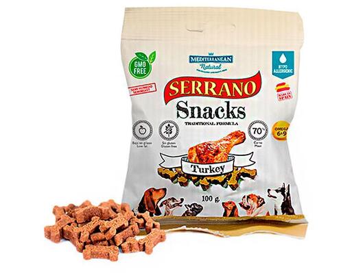 Лакомство для собак Mediterranean Natural Serrano Snacks с индейкой, 100 г