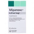 Мірапекс таблетки по 0.25 мг №30 (10х3)