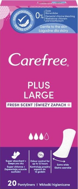 Прокладки щоденні Carefree Plus Large Fresh гігієнічні, 20 шт