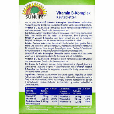 Витамины Sunlife Vitamin B-Komplex таблетки жев. №72
