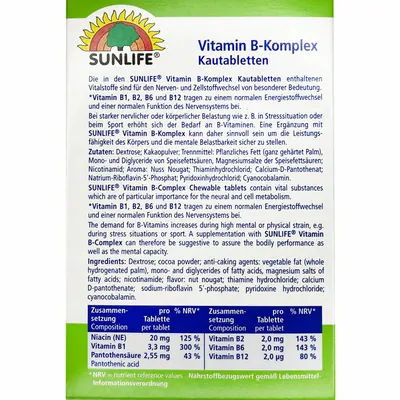 Вітаміни Sunlife Vitamin B-Komplex таблетки жув. №72