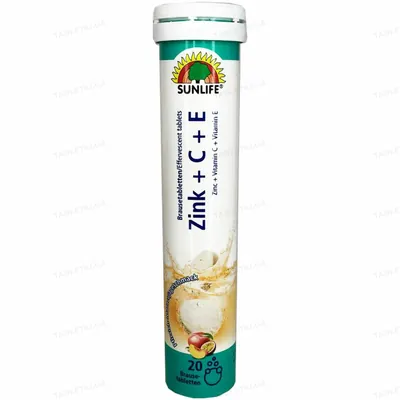 Вітаміни Sunlife Vitamin Zink + C + E таблетки шипучі №20