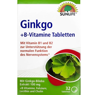 Витамины Sunlife Ginkgo + B-Vitamine таблетки №32