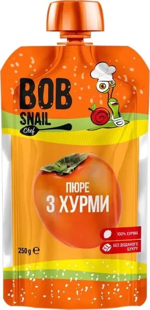 Пюре фруктове Bob Snail Chef хурма (сорт Шарон), 250 г
