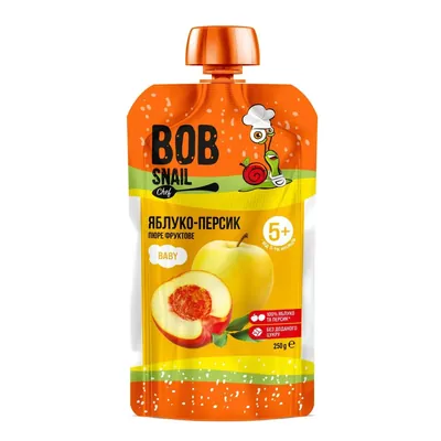 Пюре фруктове Bob Snail Chef яблучно-персикове, 250 г