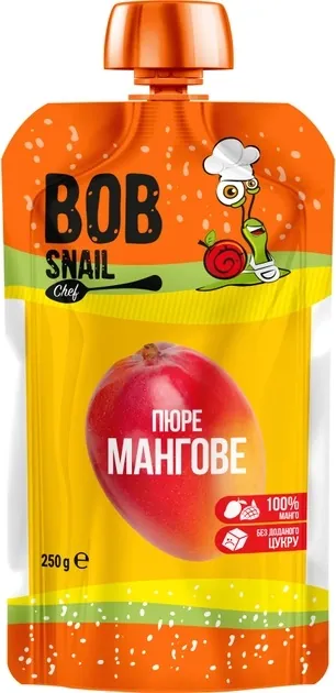 Пюре фруктове Bob Snail Chef мангове, 250 г