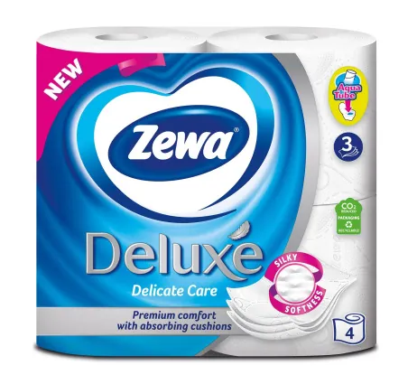 Туалетний папір Zewa Deluxe Delicate Care 3 шари білий, 4 рулони