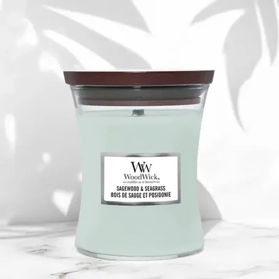 Свічка ароматична Woodwick Шавлія та морська трава середня, 275 г