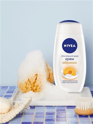 Гель для душа Nivea Крем и Абрикос увлажняющий с абрикосовым маслом и фруктовым ароматом, 500 мл