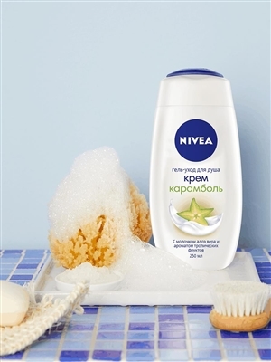 Гель для душа Nivea Крем Карамболь увлажняющий с алоэ вера и ароматом тропических фруктов, 250 мл