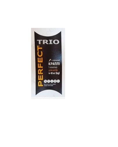 Капли от блох и клещей Perfect Trio для кошек 4-10 кг, 1 пипетка по 0,8 мл