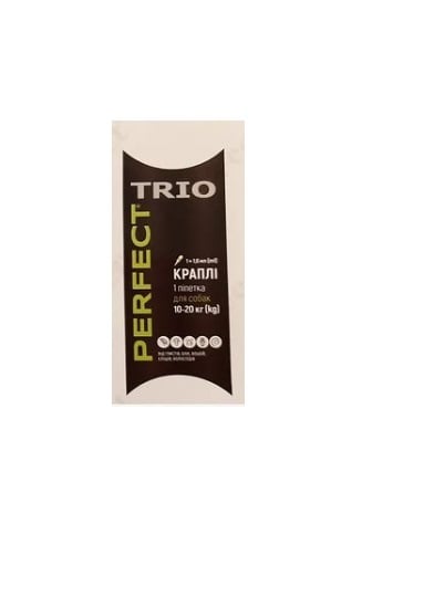 Капли от блох и клещей Perfect Trio для собак 10-20 кг, 1 пипетка по 1,6 мл