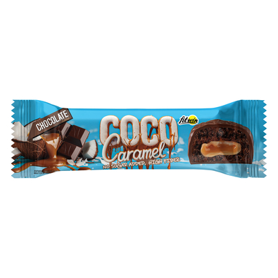 Батончик FitWin Coco Caramel без сахара, шоколад, 20 штук по 40 г
