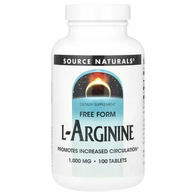L-аргінін Source Naturals L-Arginine 1000 мг, 100 таблеток
