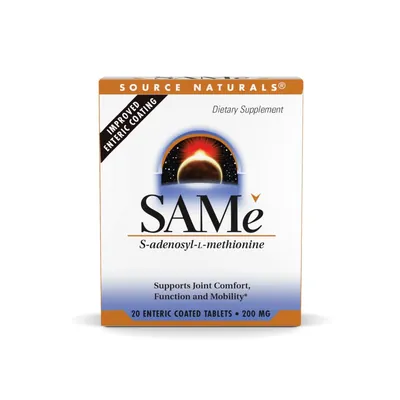 S-аденозилметіонін Source Naturals SAMe, 20 кишковорозчинних таблеток