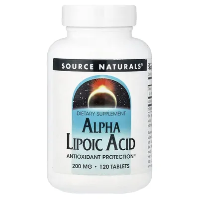 Альфа-ліпоєва кислота Source Naturals Alpha Lipoic Acid 200 мг, 120 таблеток