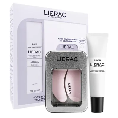 Набір Lierac Diopti (Крем навколо очей 15 мл + Багаторазові патчі)