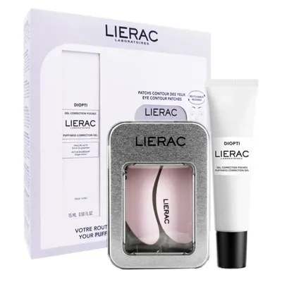 Набір Lierac Diopti (Гель навколо очей 15 мл + Багаторазові патчі)