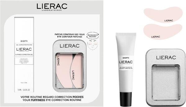 Набор Lierac Diopti (Гель вокруг глаз 15 мл + Многоразовые патчи)