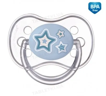 Пустушка силіконова Canpol Babies Newborn baby симетрична 22/581_blu, 6-18 місяців, 1 шт