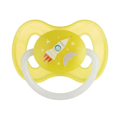 Пустушка латексна Canpol Babies Space 23/222_yel кругла 6-18 місяців, 1 шт