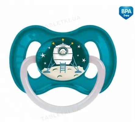 Пустушка латексна Canpol Babies Space 23/221_blu кругла 0-6 місяців, 1 шт