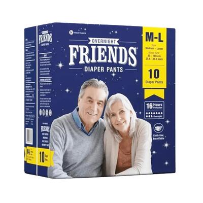 Подгузники-трусики для взрослых Friends Overnight, размер M, 10 штук