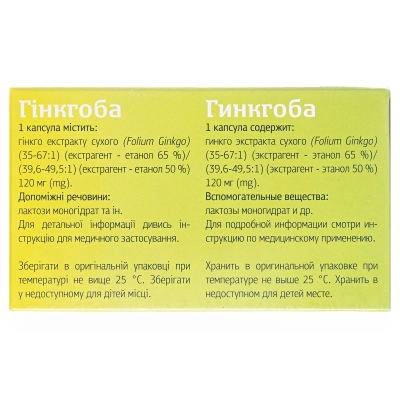 Гінкгоба капсули по 120 мг №60 (10х6)
