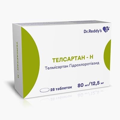 Телсартан-Н таблетки по 80 мг/12.5 мг №28 (7х4)