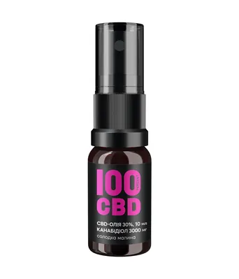 Канабідіол 100%CBD Олія 30% 3000 мг cbd, солодка малина, спрей оральний, 10 мл