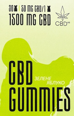 Канабідіол CBD ведмедики 50 мг Зелене яблуко, 30 штук