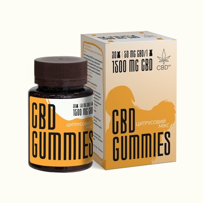 Каннабидиол CBD мишки 50 мг Цитрусовый микс, 30 штук