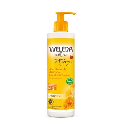 Шампунь-гель детский Weleda Baby Calendula Календула для волос и тела, 400 мл