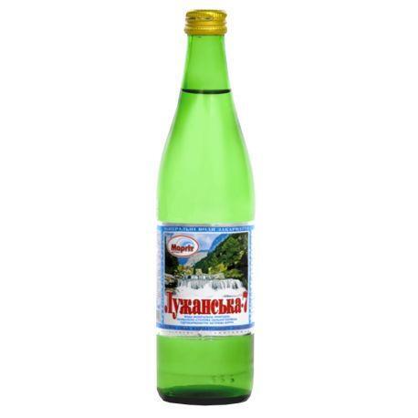 Вода мінеральна Лужанська-7 сильногазована скляна пляшка, 0,5 л