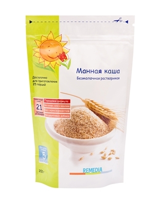 Каша безмолочная Remedia Манна, с 5 месяцев, 200 г