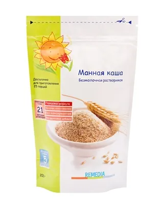 Каша безмолочна Remedia Манна, з 5 місяців, 200 г