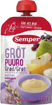 Каша безмолочна Semper Мультизлакова з фруктами, 120 г