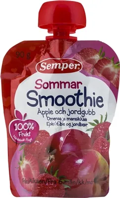Пюре фруктове Semper Смузі яблуко-полуниця, 90 г