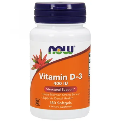 Вітамін Д-3 NOW Vitamin D-3 400 MО м'які капсули №180