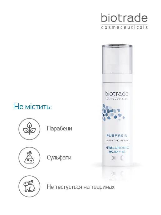 Сыворотка для лица Biotrade Pure Skin с гиалуроновой кислотой и ниацинамидом для интенсивного увлажнения кожи, 30 мл