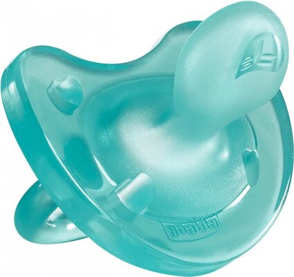Пустышка силиконовая Chicco Physio Soft (02713.21), от 16 до 36 месяцев, голубая, 1 шт