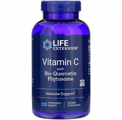 Витамин С+ био-кверцетин Life Extension Vitamin C and Bio-Quercetin Phytosome, 250 вегетарианских таблеток