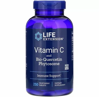 Вітамін С + біо-кверцетин Life Extension Vitamin C and Bio-Quercetin Phytosome, 250 вегетаріанських таблеток