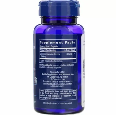 ДГЕА Life Extension DHEA 100 мг, 60 капсул